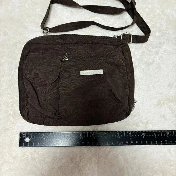 Baggallini Brown Crossbody Bag Adjustable Straps Red Interior Pockets - Picture 10 of 10